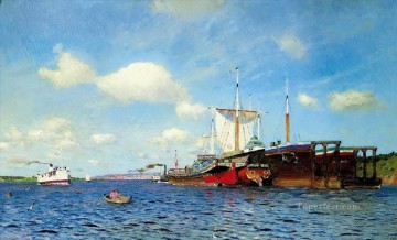 Isaac Ilich Levitan Painting - viento fuerte volga 1885 Isaac Levitan